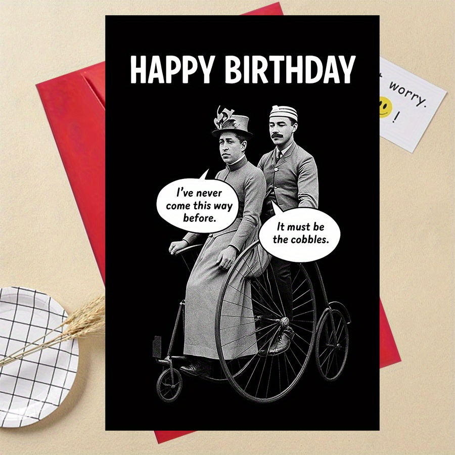 TEMU A Single Vintage-themed Humorous Birthday Card Ideal For And Coworkers Who Appreciate Wit And Designs, Celebrating Birthdays And Giving Gifts