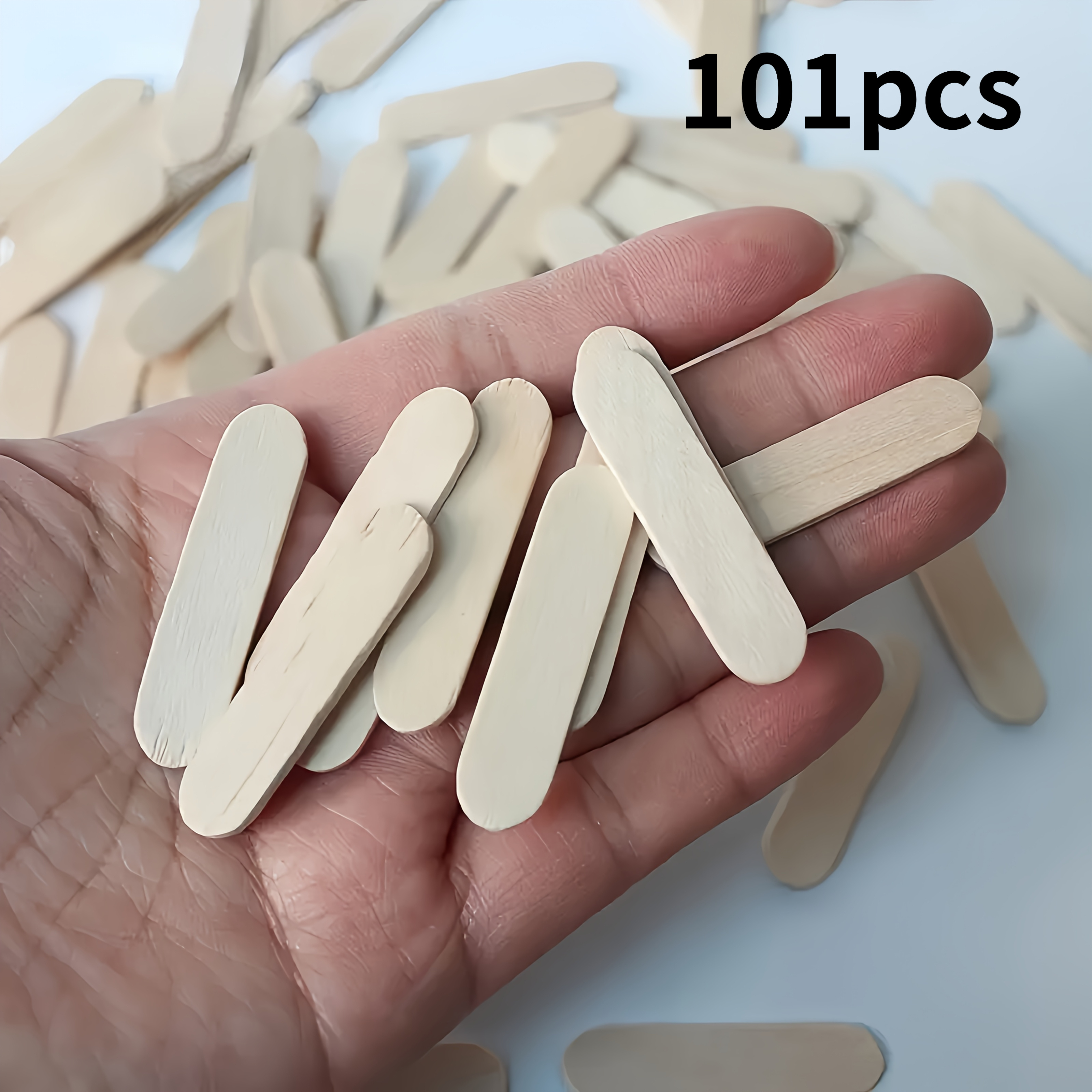 TEMU 101 stuks houten knutselstokjes geschikt voor doe-het-zelf kunst, waxen & knutselen - Houten , 4 cm lengte met kleine doorsnede voor wax, maken,