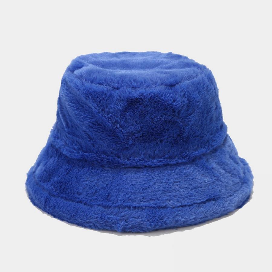 cozy pink fur bucket hat women soft plush winter - Temu