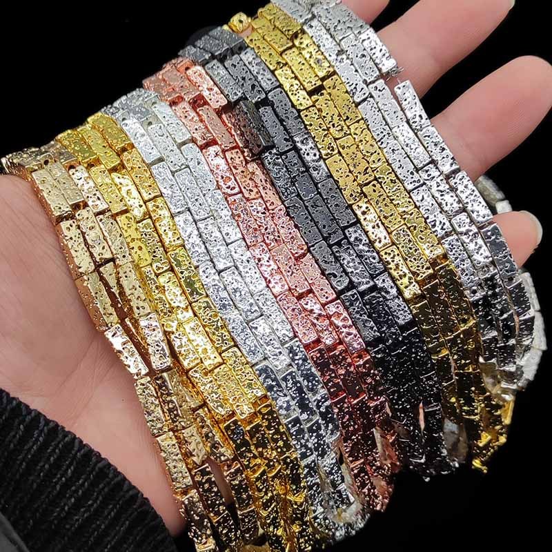 27pcs Sparkly Multicolor Rectangular Stone Spacer Beads