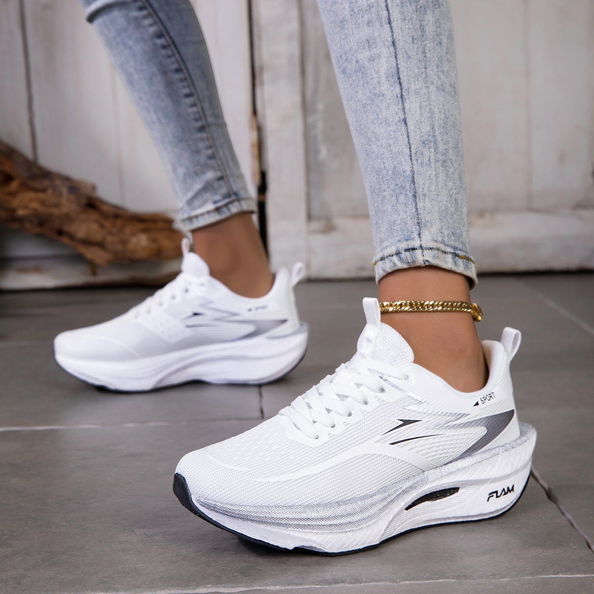 zapatillas deportivas de trail para para mujer | de malla y transpirable, soporte de estabilidad, cierre de cordones, de eva, aptas para , tallas , versátiles para gimnasio y actividades al aire libre 0