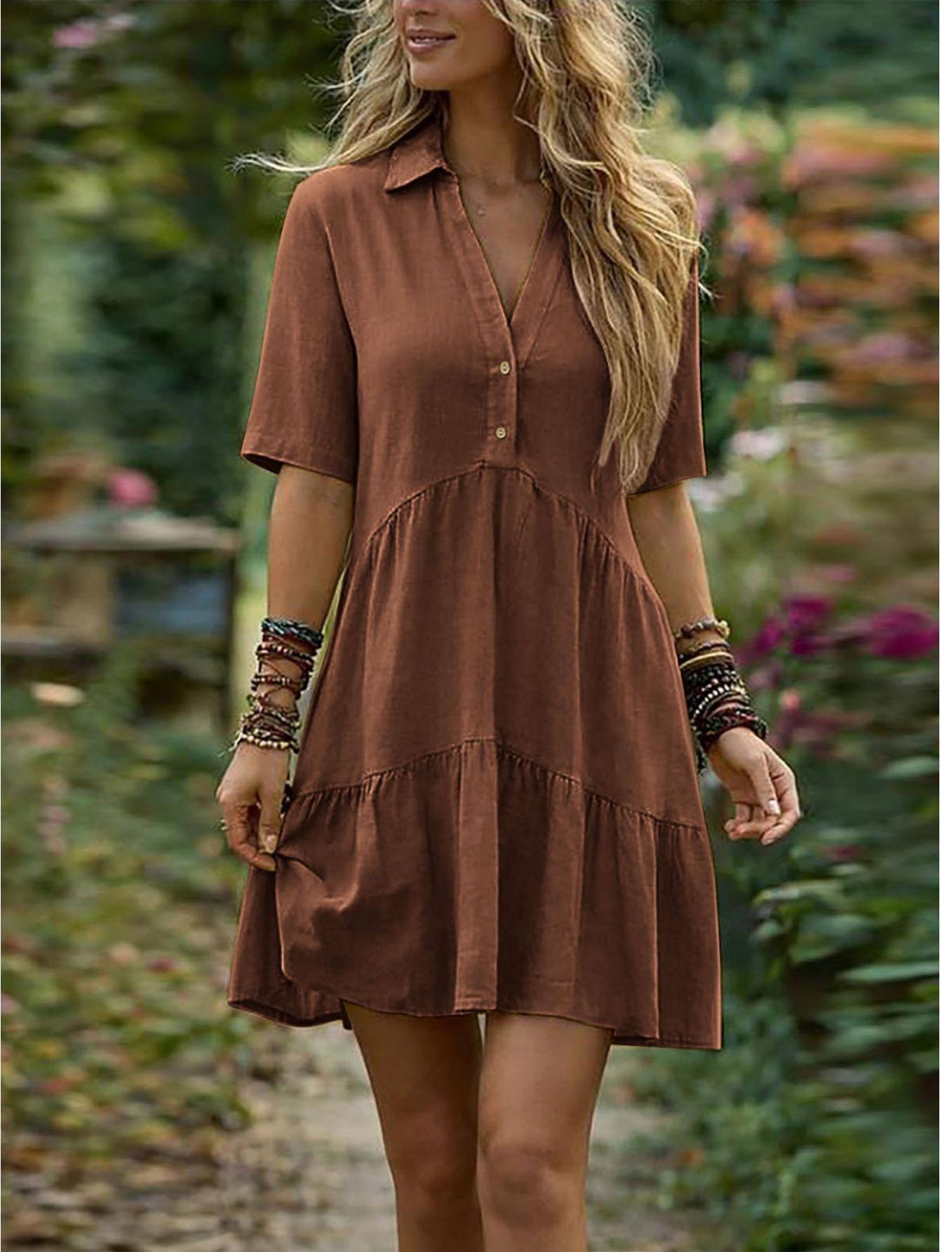 casual green dress sold on Temu United States