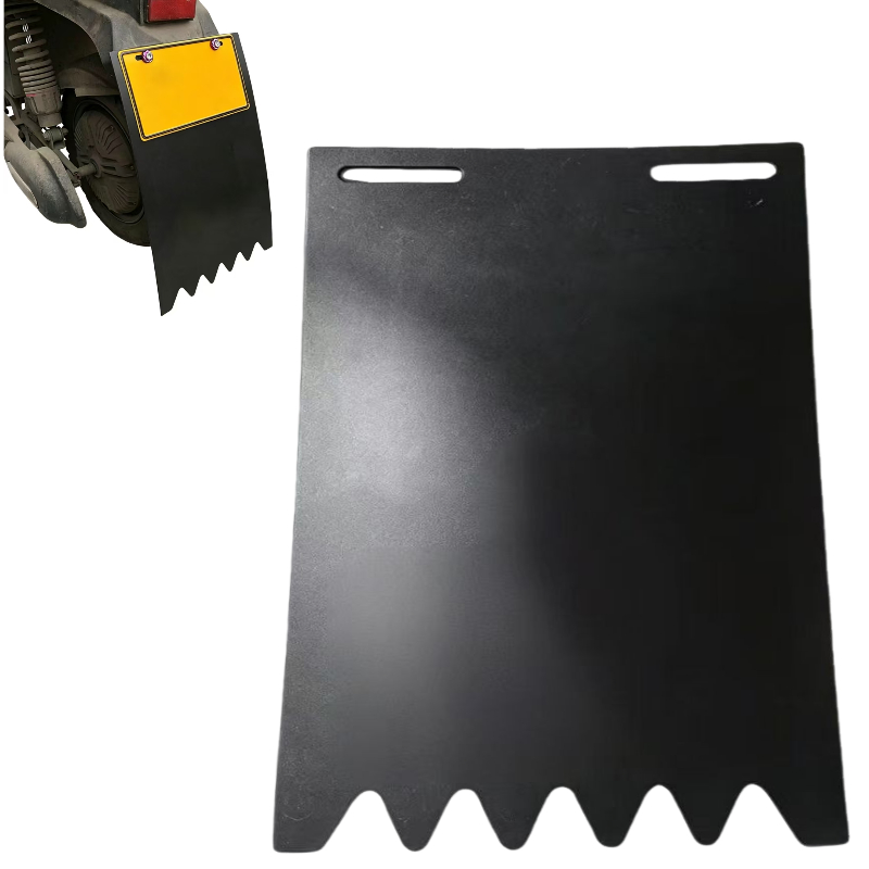 TEMU Black Pp Plastic Rear Mud Flap, Universal Serrated Mud Guard With License Plate Mount Slots For Motorcycle E-bike Scooter Dirt Bike