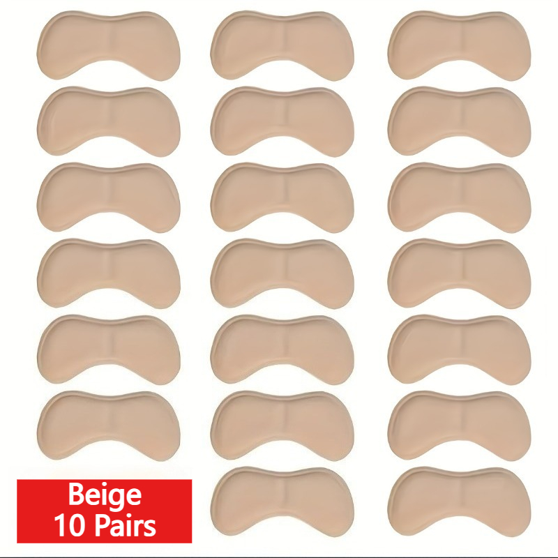 TEMU 20 stuks zelfklevende hielkussen inzetstukken voor hoge hakken, antislip pads, comfortabele voetbeschermers voor dames schoenen (verkrijgbaar in