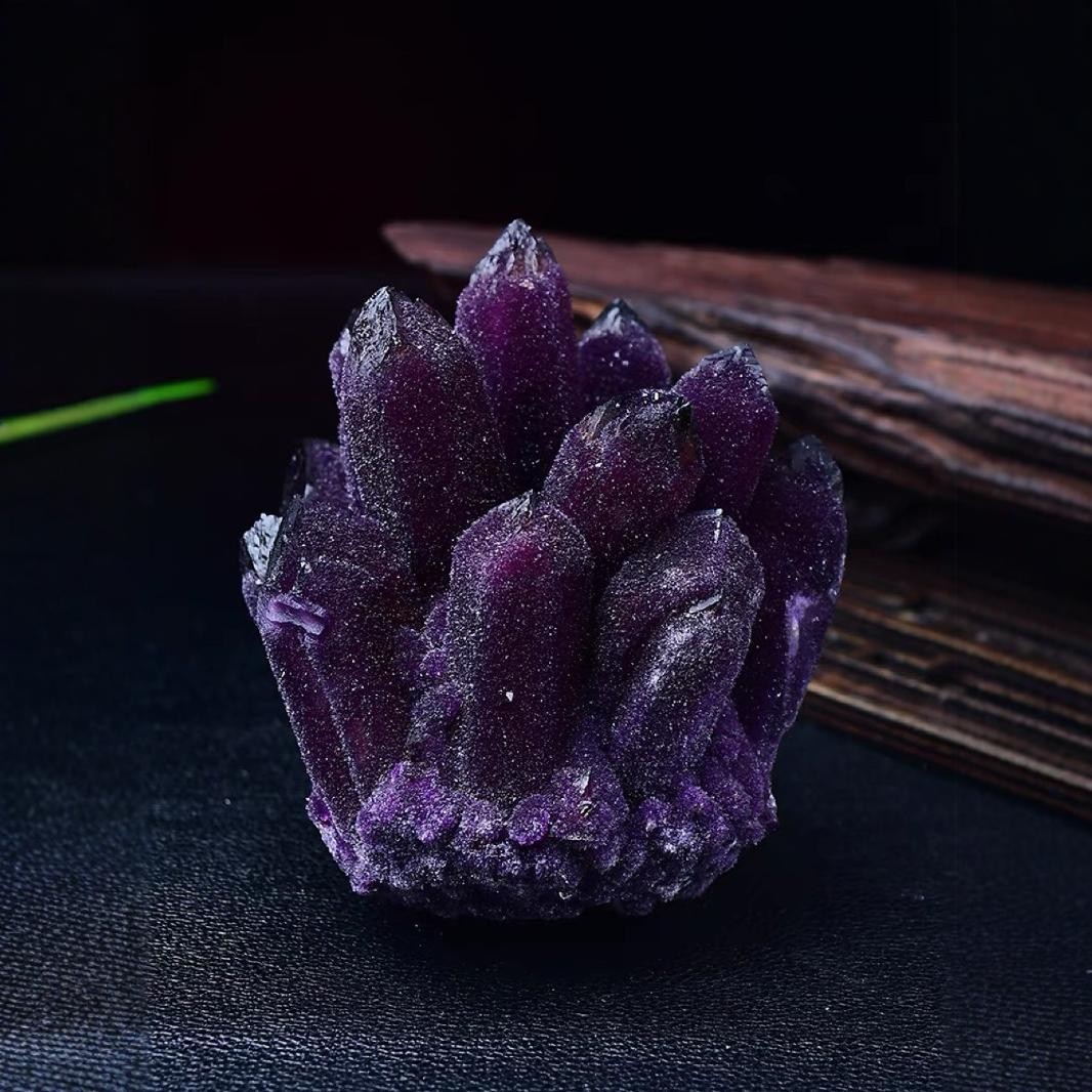 Image of High Quality Purple Artificial Crystal Cluster Flowers, Suitable For Home, Office Accessories, Bookshelves And Other Spaces, And A Gift For