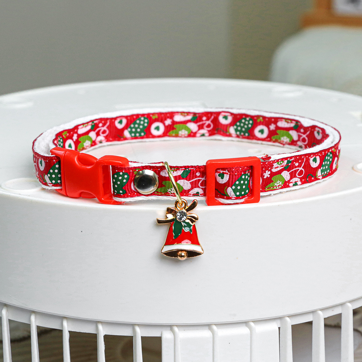TEMU ペット用犬猫デコレーションカラーネックレス クリスマスグローブカラー付き