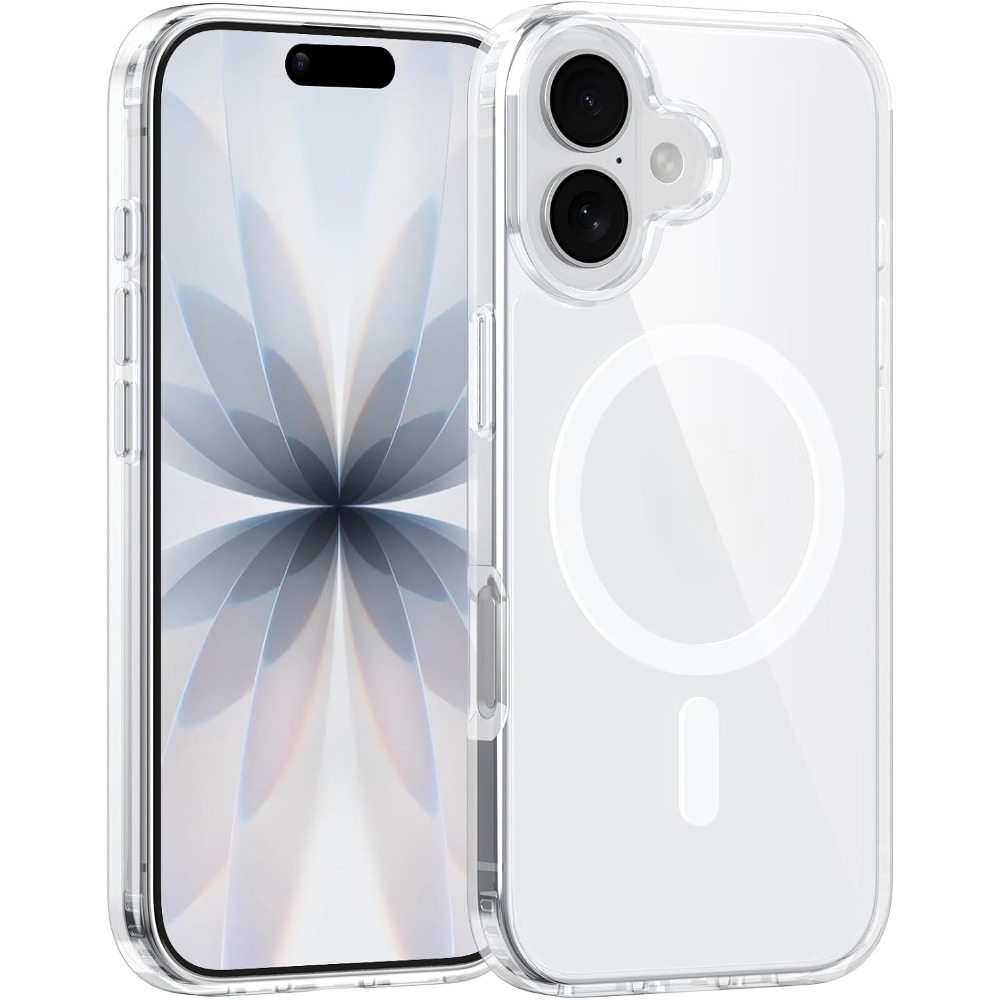 TEMU para Teléfono - Cubierta Magnética Transparente de Lujo con Diseño - Compatible con Carga Inalámbrica - Antigolpes y Resistente al