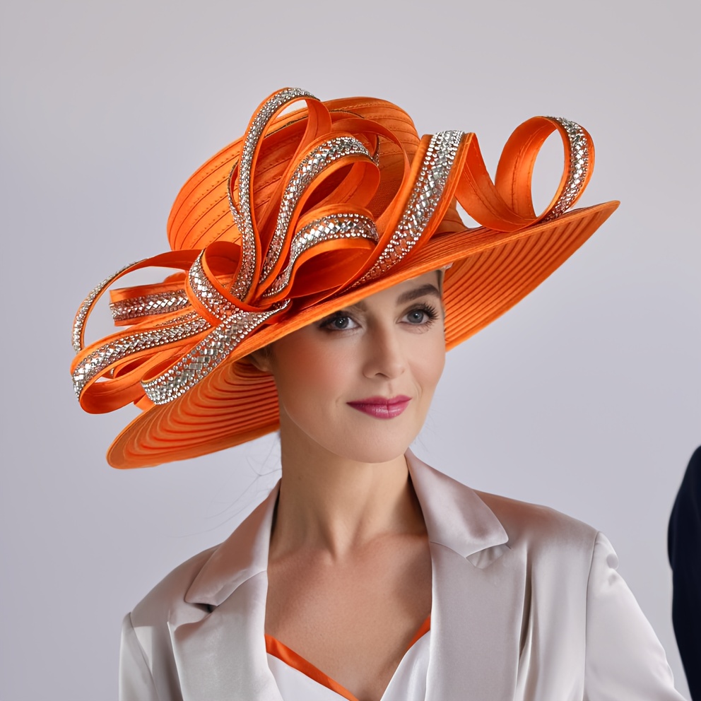 chinese dress ladies Black and Gold Ladies Church Hat main image 0