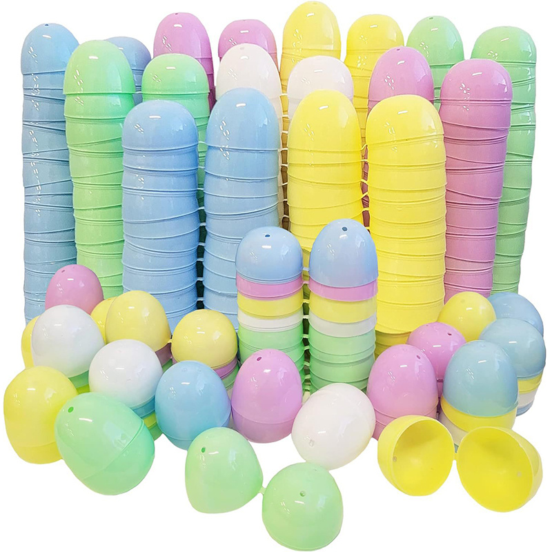 

50pcs Fillable , Pastel Bright Plastic With , Easter Egg Hunt, Plastic Fillable, Bulk For Egg Hunt, Easter Basket Stuffers Fillers, Easter Party Favors Supplies