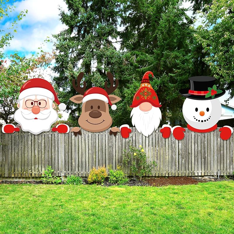 TEMU 4 Pezzi Decorazioni Natalizie per - Gnomi, , Pupazzi di ed Elfi con Cappello di per Esterni/Giardino - Ornamenti Festivi in Plastica Resistente