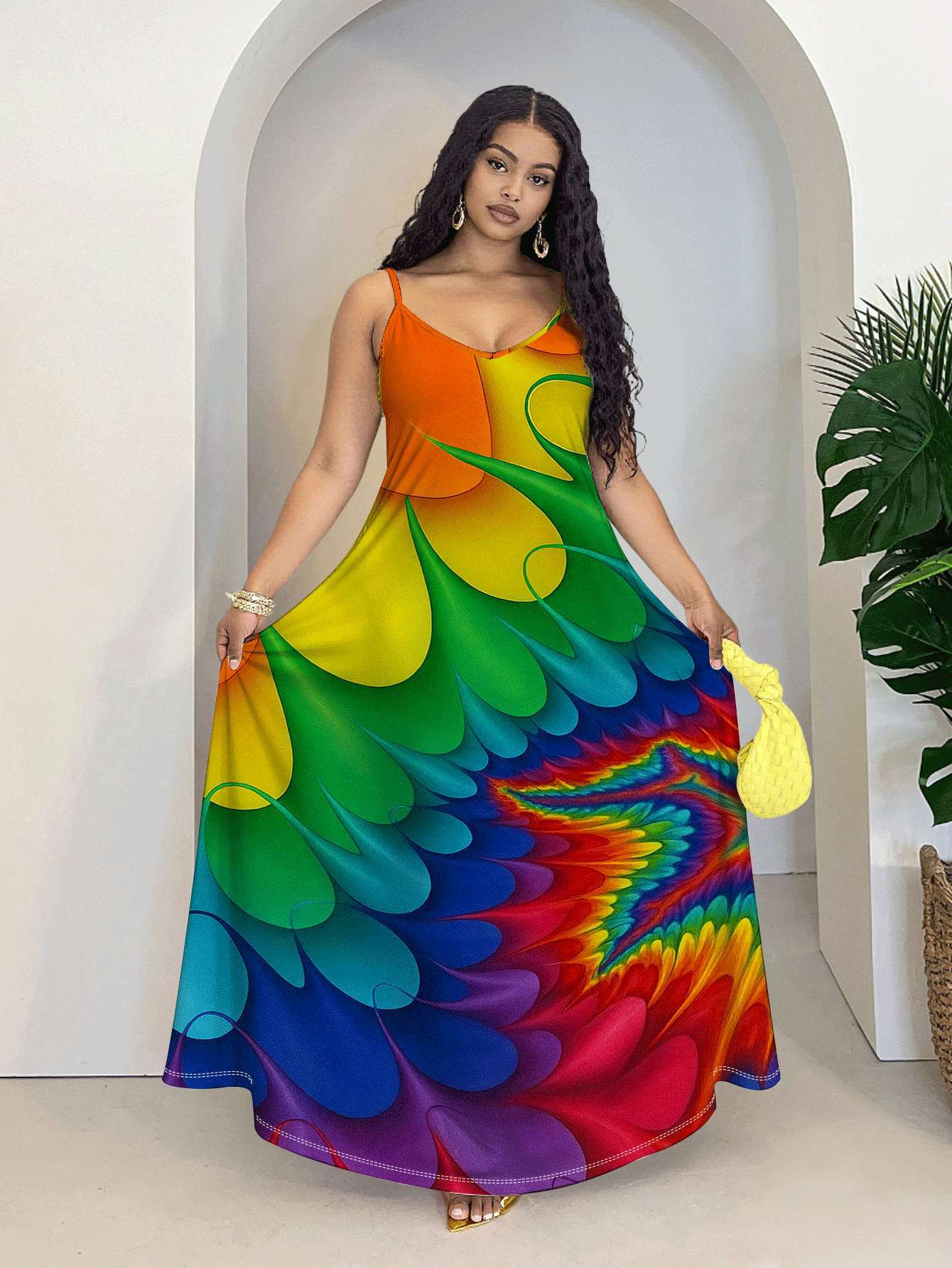 rainbow dress women sold on Temu United States