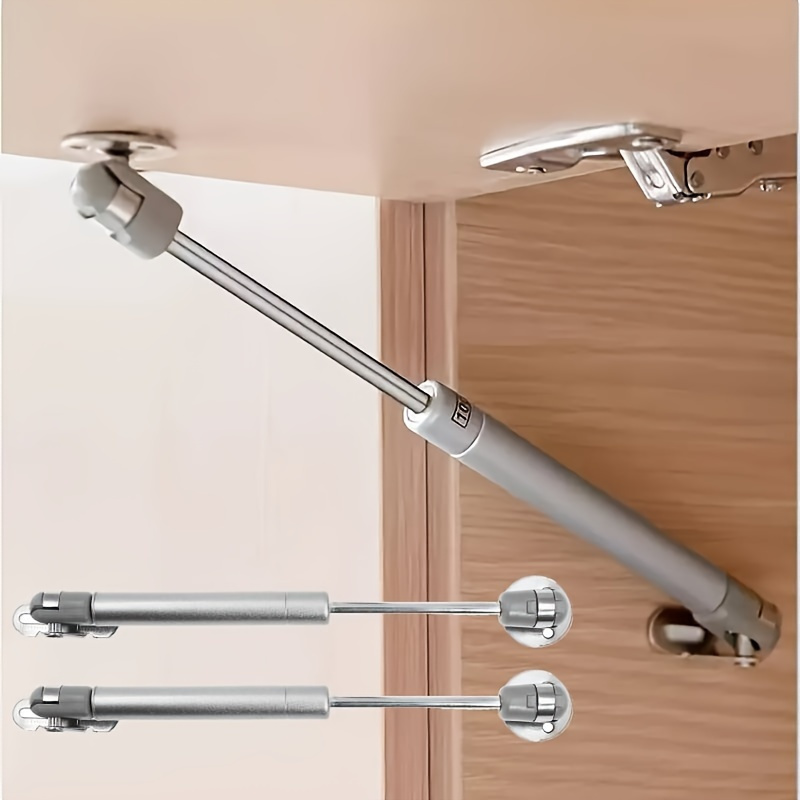 2pcs Classic Style Polished Metal Surface Over-the-Door Hanging Hydraulic Gas Spring - Soft Close Lid Support Hinge, 100N/10.21KG, Suitable for Kitchen Cabinets, Furniture, Toy Boxes, Soft Open Hinges | Classic Style Hinges | Durable Plastic
