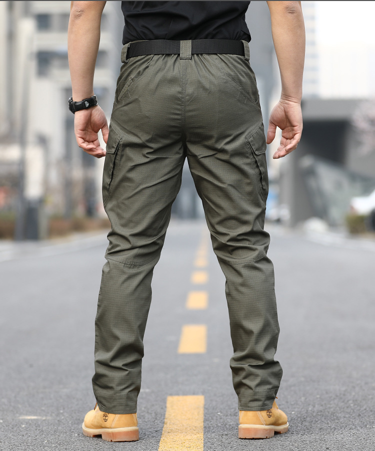 Men's IX9 Tactical Overalls - Durable, & Scratch-Resistant Polyester Cargo Pants with Multiple Pockets for Outdoor Activities & Casual Wear, All-Season Comfort