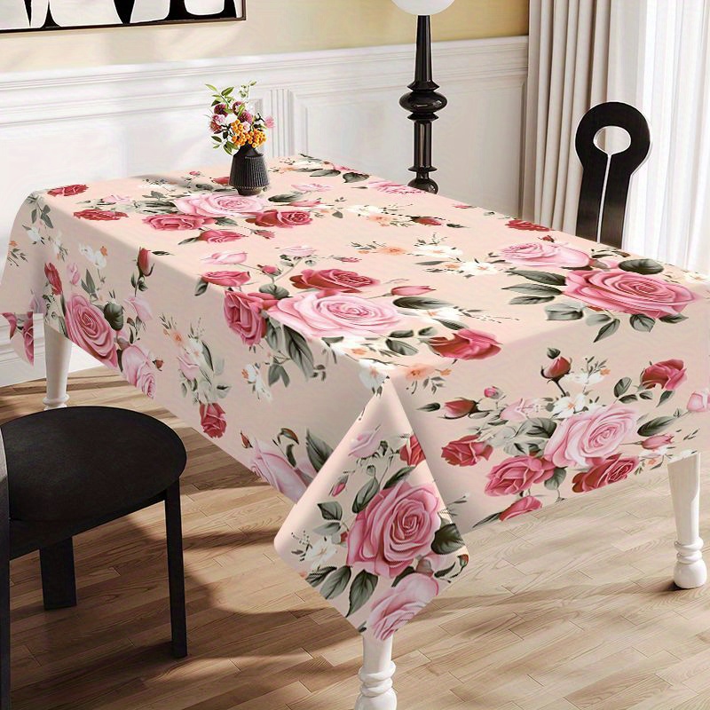 

+1pc Tablecloth, Tablecloth, And Summer Table , Stain- Tablecloth, Kitchen, Dining And Decoration, 's Day Day , Furnishings