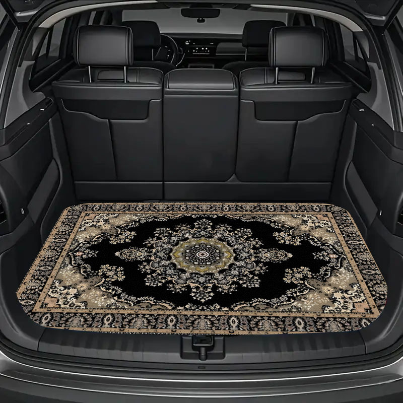 TEMU [2d Design] Bohemian-style Durable Car Trunk Mat- Printed Design, Suitable For Daily Driving, Applicable To Trucks, Sedans, Suvs, And Used As An