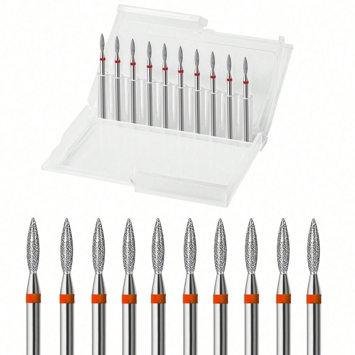 10pcs flame cuticle nail drill bits set professional 3 32 nail bits for manicure pedicure dead skin removal   tools fine f