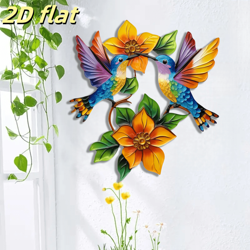 TEMU 2d Flat - 【2d Flat】 2d Flat - [2d Flat]....2d Flat Suitable For , 2dflat 1pc Bohemian Style Hummingbird Wall Art Decor, - Terrace-garden