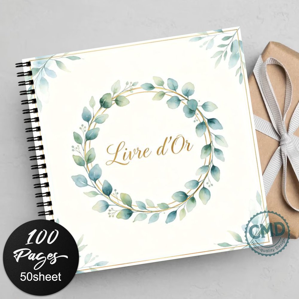 TEMU 1 pièce 'or pour et anniversaires, design élégant avec feuilles aquarellées et couronne dorée, pour enregistrer des événements, enterrements de