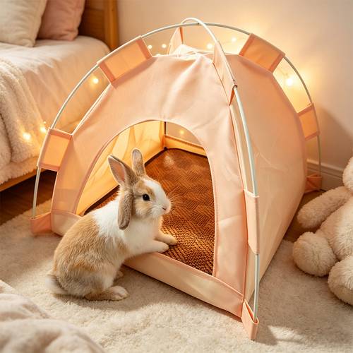 small animal bed summer pet tent for rabbits and small animals portable breathable mesh foldable indoor outdoor rabbit bed