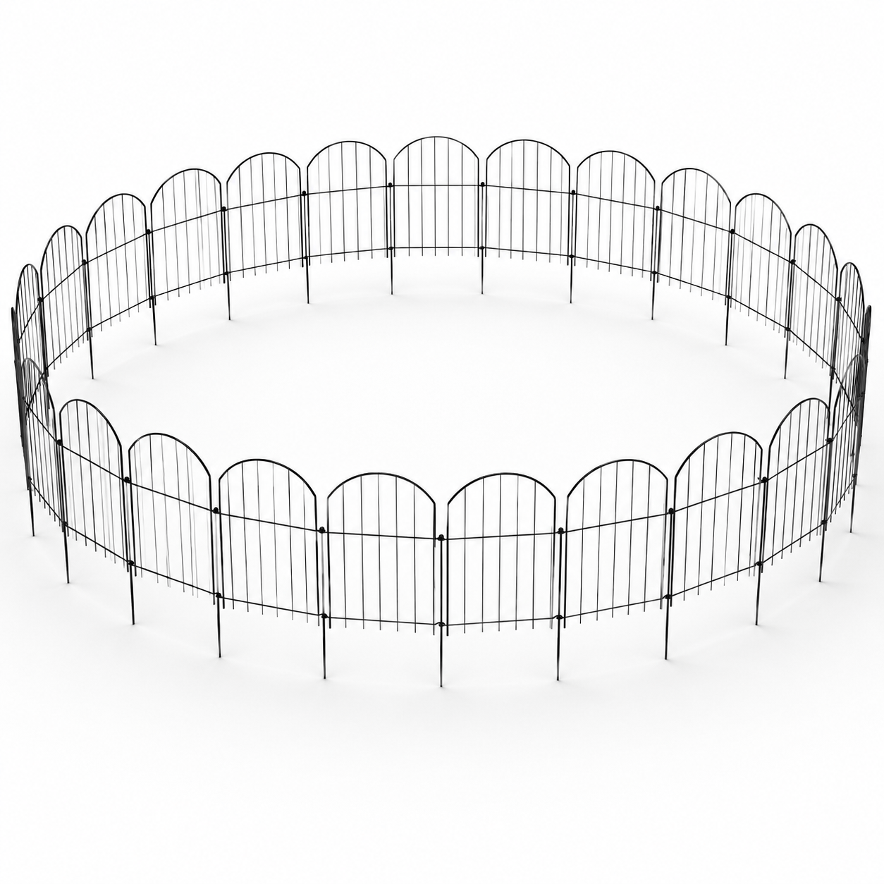 【2d Flat】 10 Panels/20 Panels/30 Panels No Dig Decorative Garden Fence, 61cm H X 33cm W, Metal Fence Panels, Animal Barrier Fence For Dogs, Rabbits, Outdoor Border For Yard, Patio, Flower Beds