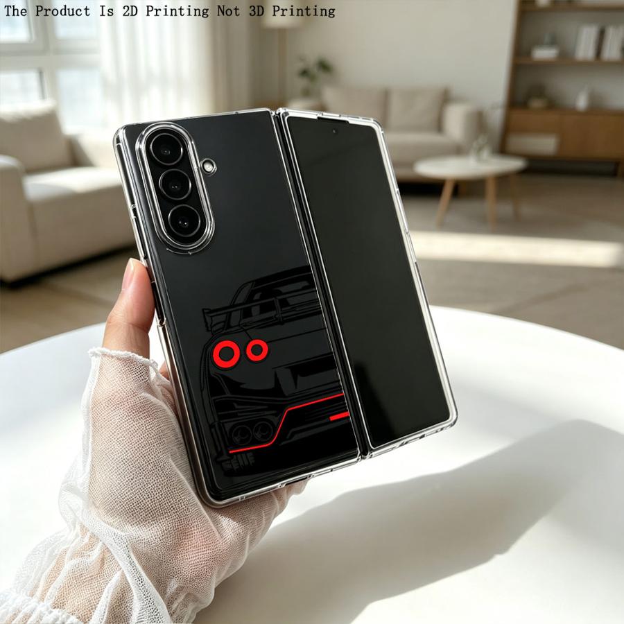 TEMU Phone Case - 2d Printing Case Suitable For For Galaxy Z Fold8 Fold 8 7 6 5 4 3 Z Z Fold3 Z Fold4 Phone Cover White Jdm Car