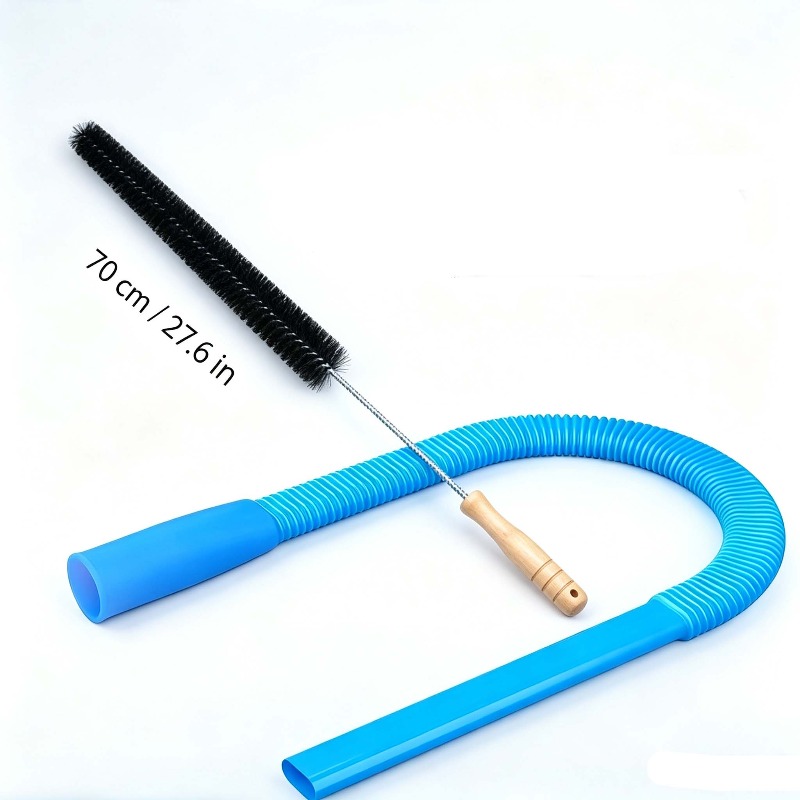 TEMU 2pcs Dryer Vent Cleaner Kit, Flexible Vacuum Hose Attachment With Long Lint Brush, 70cm Dryer Lint Remover For Household Dryer Vent Maintenance,