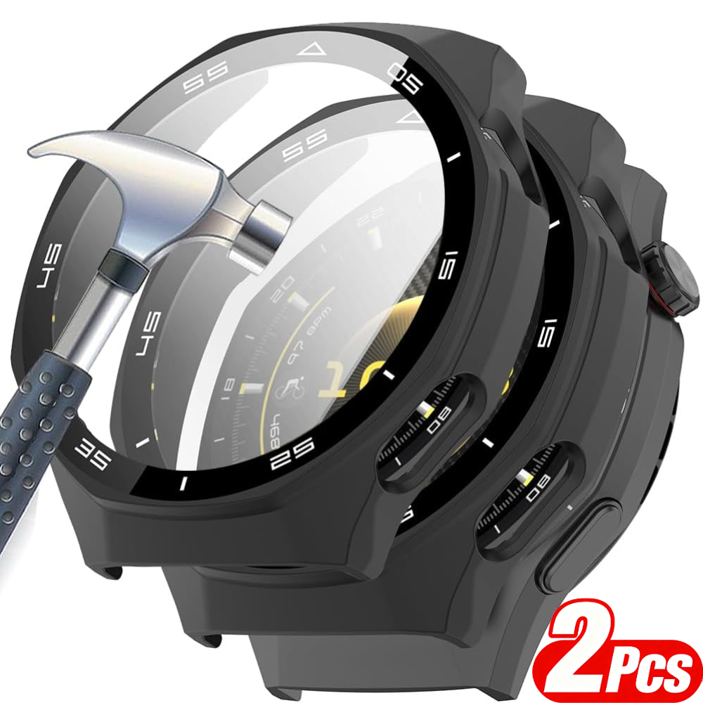 TEMU de 2 piezas de PC duro con para reloj, con protector de pantalla de definición, compatible con HUAWEI Watch GT4/GT5/GT5Pro/GT6/GT6Pro 46mm,