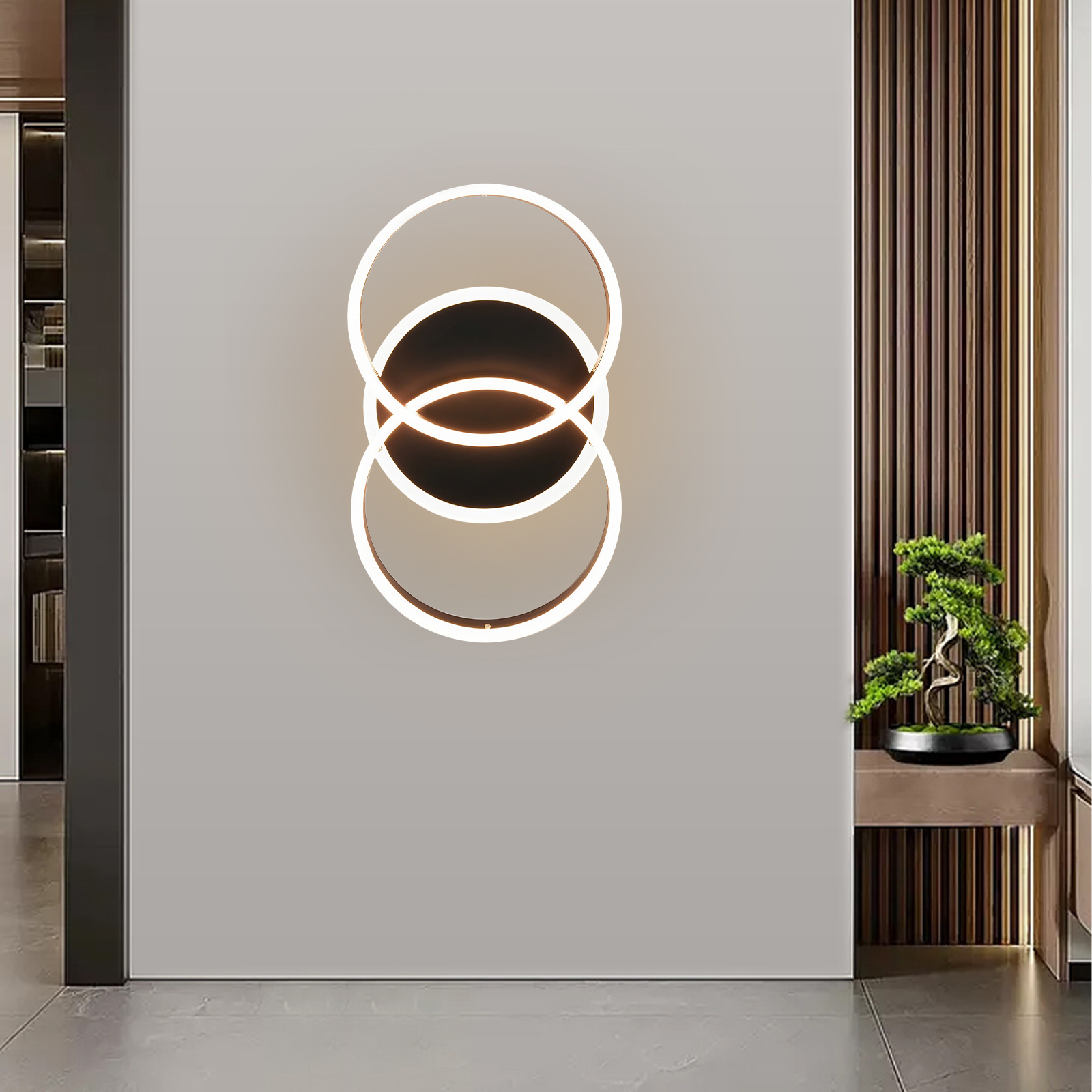 Modern Black Ring-shaped Wall Decor | Contemporary Metal Art For Living Rooms And Bedrooms, Reusable By Cncest
