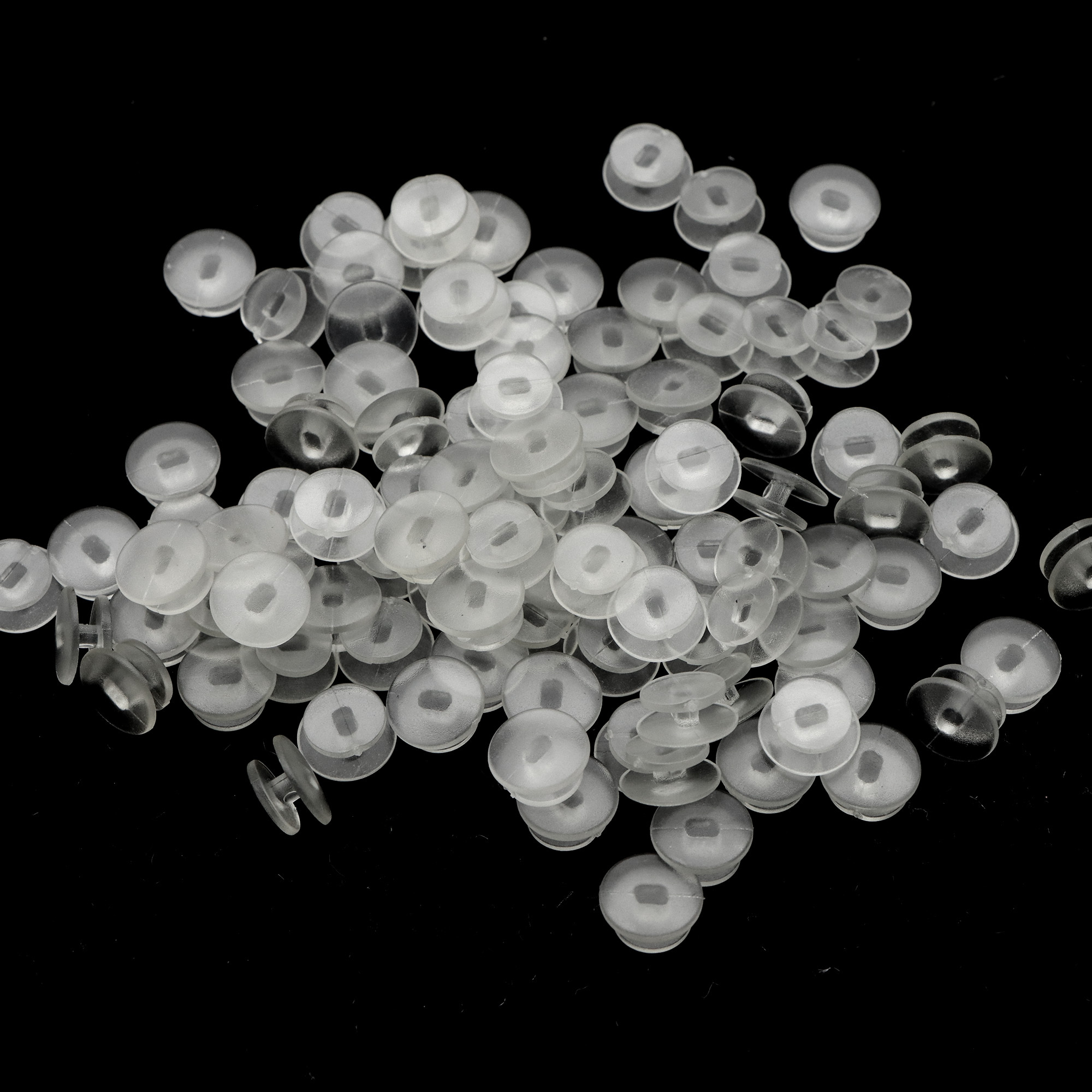 

100pcs Transparent Plastic Buttons, Shoe Charm Backs Accessories For Wristband Charms, Clean, Ornaments