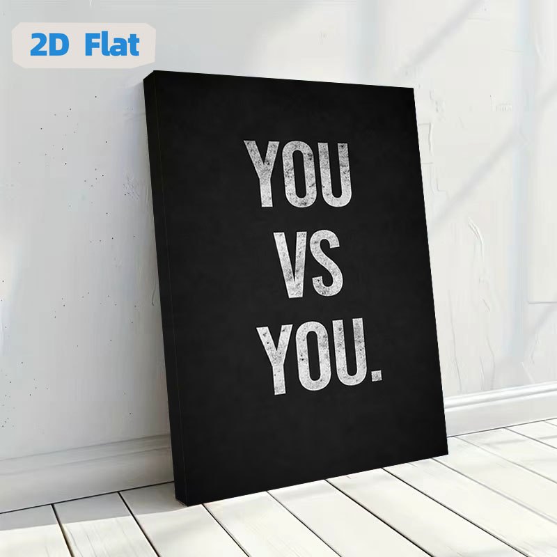 TEMU 2d Flat, 1pc, Wood-framed Canvas Art Poster, Inspirational Text 