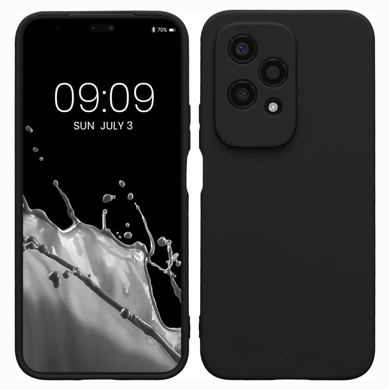 TEMU Phone Case - Compatible With Honor 200 Lite Case Slim Shockproof Flexible With Camera Protection Black Matt Soft Silicone Protective Phone Case