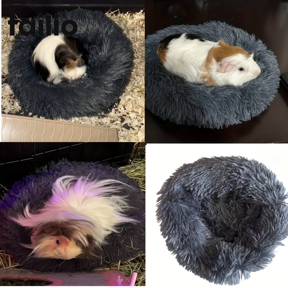 2pcs Ultra-Soft Cozy Plush Small Pet Bed