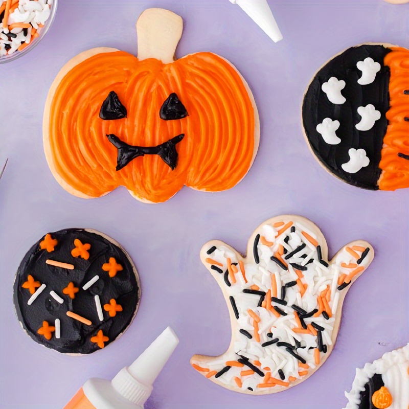 halloween cookie cutters set 4pcs high quality stainless steel baking molds bat pumpkin skull shaped cutters easy dishwasher safe for bakers diy cake decor for halloween thanksgiving Product details 5