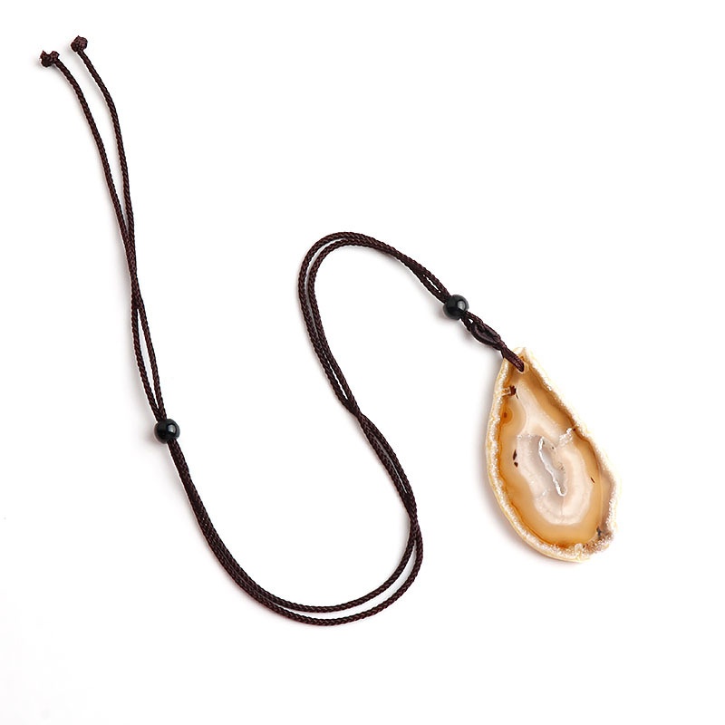 Natural Stone Irregular Colored Pendant Necklace
