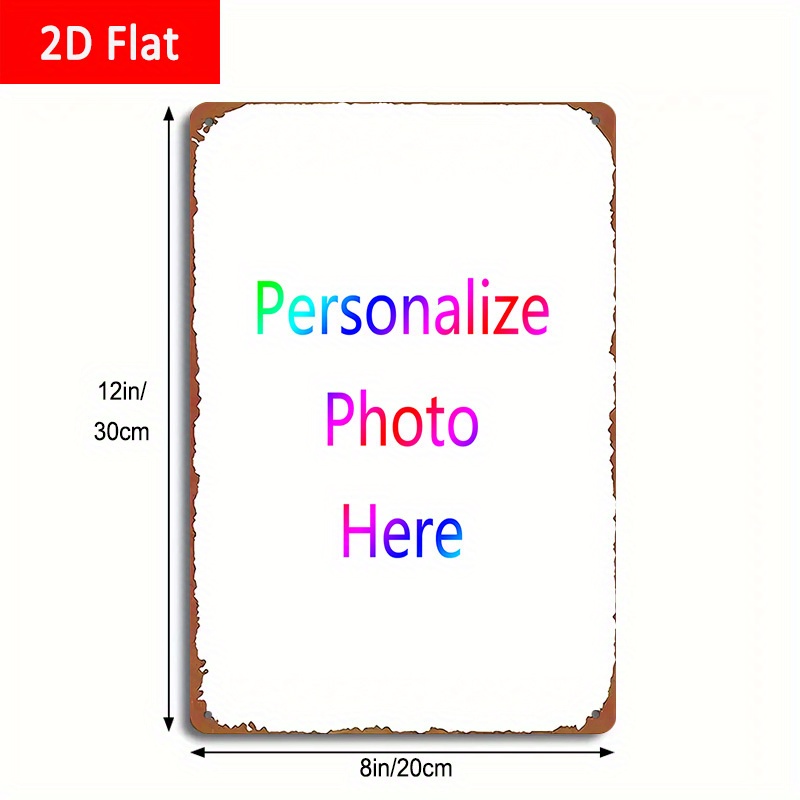 E-shop 1 Stück Personalisiertes Metallschild mit Foto - Laden Sie Ihr eigenes Bild hoch für einzigartige Wandkunst, robuste moderne Wohnraumdekoration,