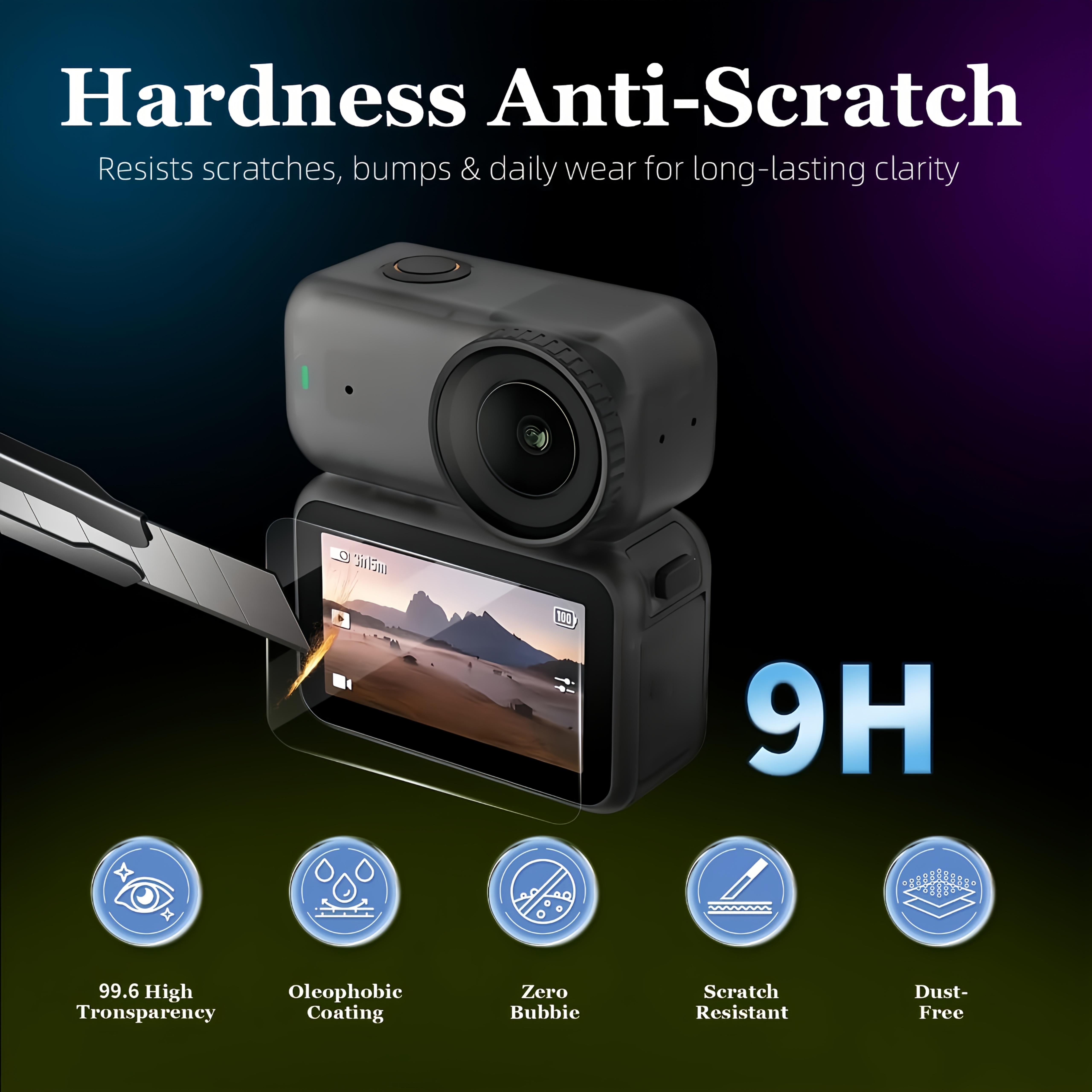 4pcs Set Suitable for DJI Nano Screen Protector Kit, 2pcs Screen Protectors + 2pcs Lens Covers, 9H Hardness Tempered Glass, HD Transparency for the Ultimate Viewing Experience, Scratch-Resistant, Wear-Resistant, and Ultra-Durable, Easy Bubble-Free