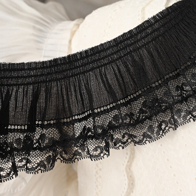 TEMU 1 Yard de Tissu Chiffon Élastique Volant Dentelle Fait Main Vêtements Dentelle Ajouts Décoratifs