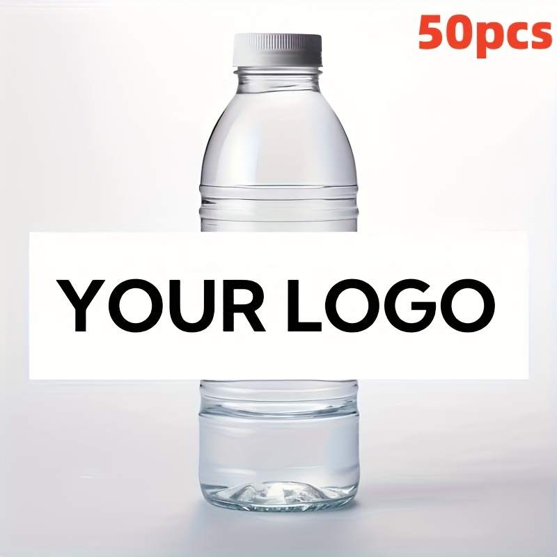 TEMU Custom Water Bottle Labels, Printed With Logo/text, Glossy Self-adhesive Stickers, No Tools Required, Customizable For Weddings, Birthdays, And