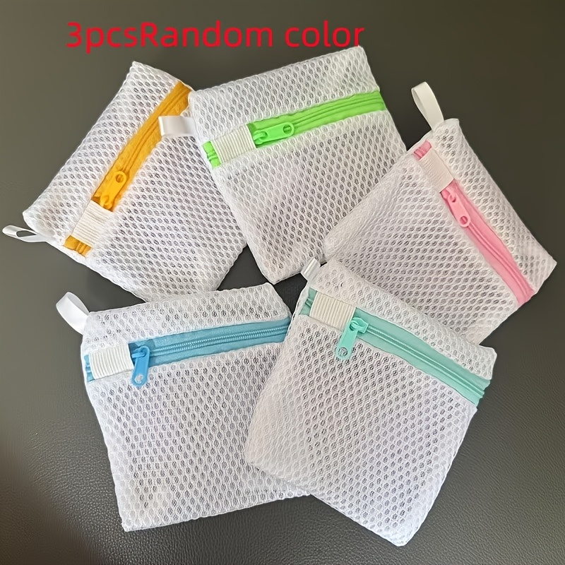 E-shop 3 Stück Quadratische Waschmaschinen Mini-Wäschesäckchen, Wiederverwendbar, Waschbarer Stoff, Kleine Netz-Wäschesäckchen, Wäschesäckchen