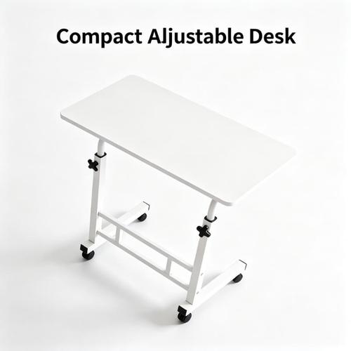 portable folding table for wheels for easy rolling adjustable height computer study desk small spaces office dining and leisure all in one l071122603 4