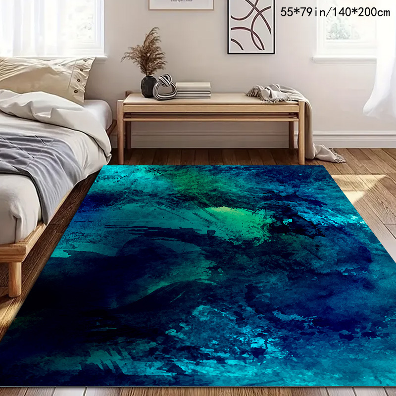 TEMU Velvet dot Plush Bottom 800g 1pc Modern Abstract Pattern Mat, Suitable For Living Room, Bedroom, Balcony, Machine Washable Indoor/outdoor Mat