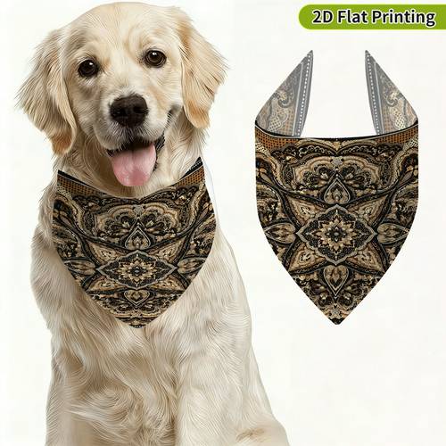 1pc adjustable non choking mandala bib neckerchief friendly suitable for small to medium dogs cats soft suitable for puppies drool bib non shedding collar accessory for training and decoration 2d flat