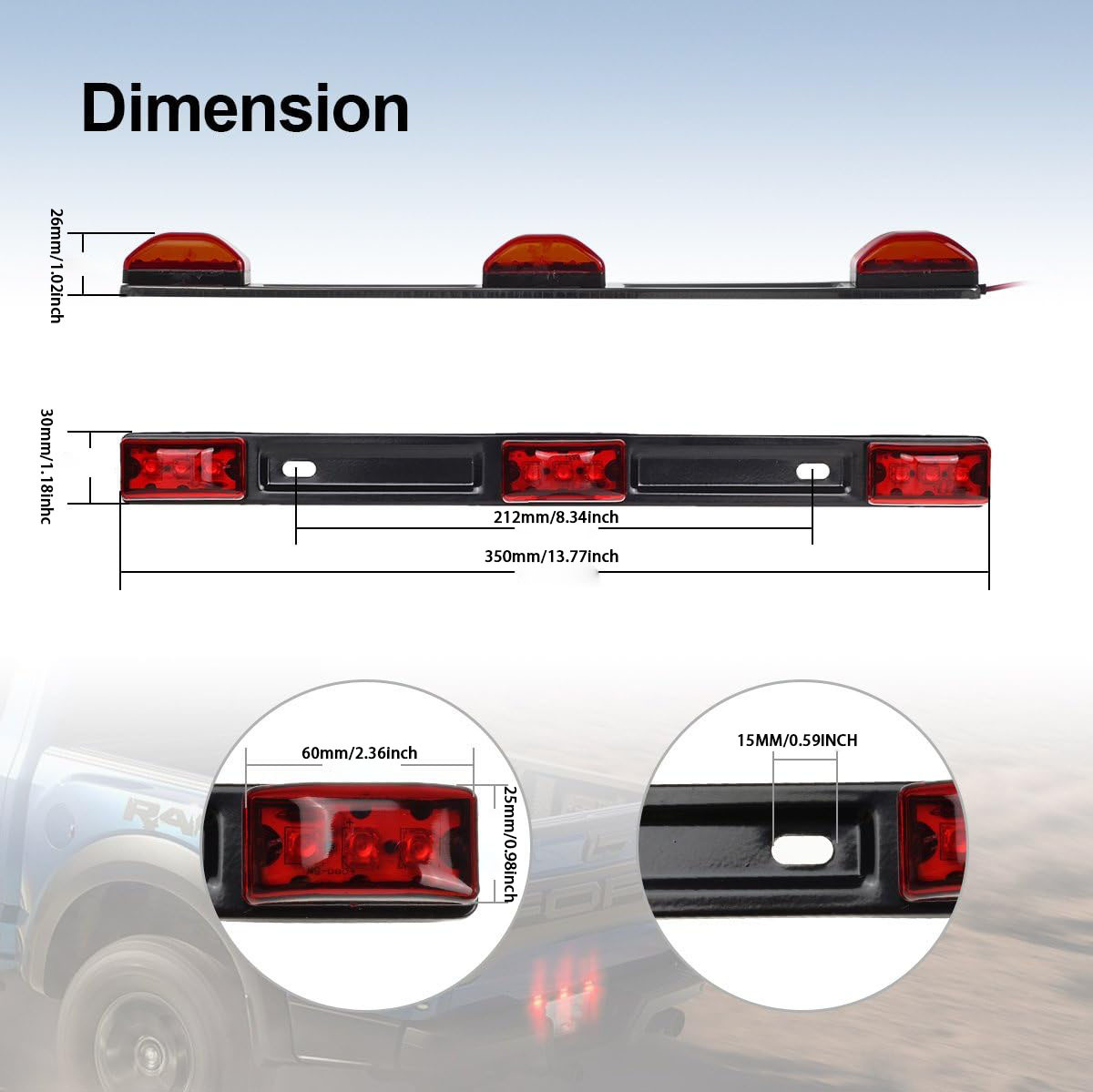 3 light sealed stainless   frame strip light led light bar   strip   suitable for 12v vehicles Product details 1