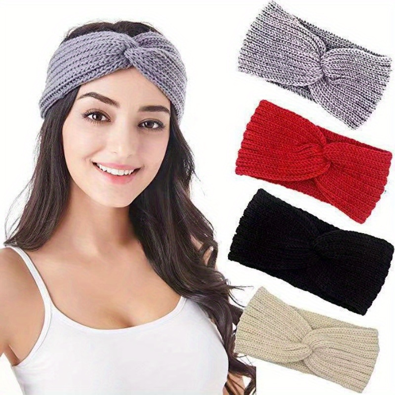 

Chic Knitted Headband For Women - Ear Protection, Hand-woven, Fashionable & Warm Autumn/winter Hair Accessory, Perfect Christmas Gift
