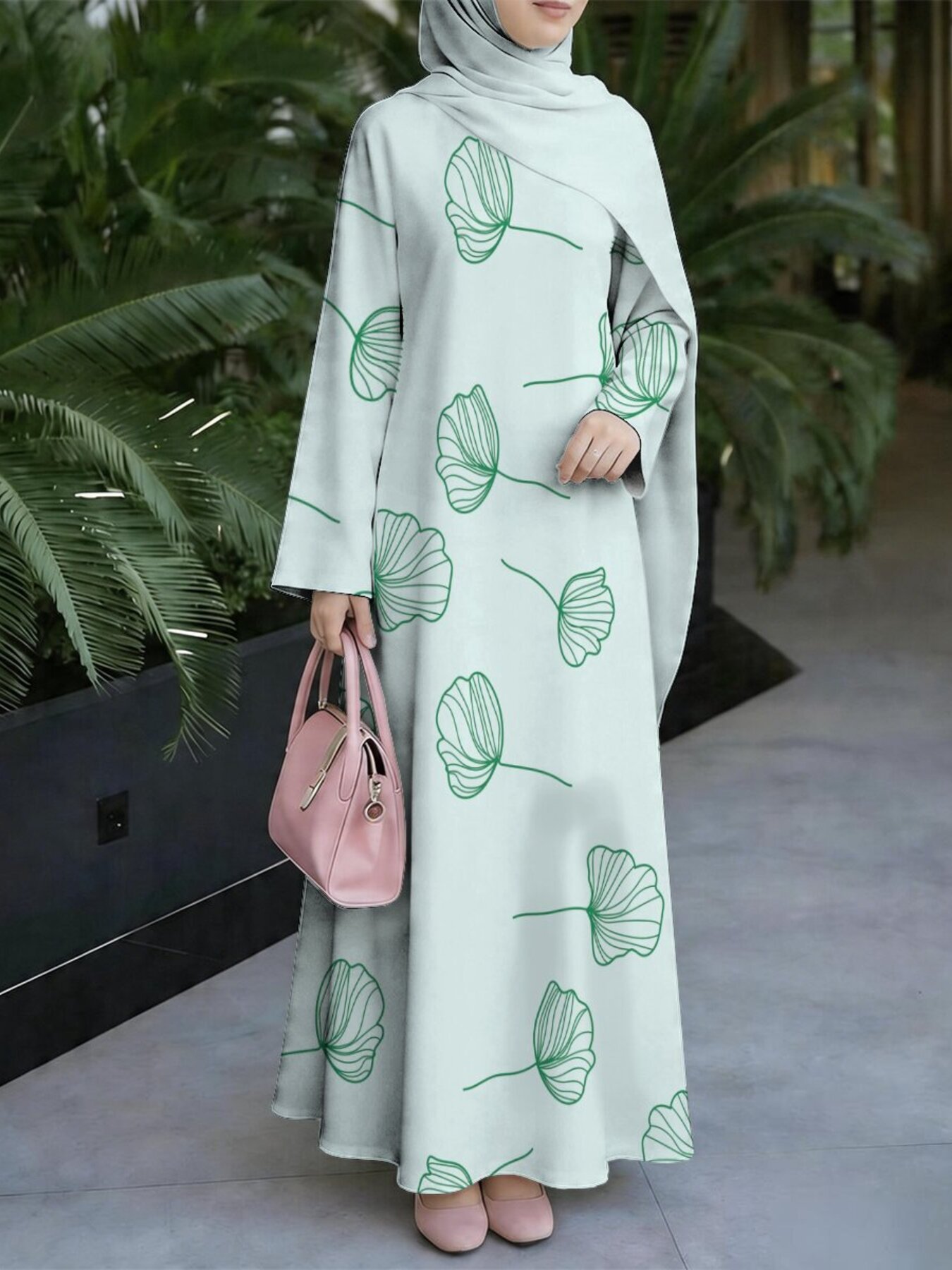 light green dress with hijab Green Drees