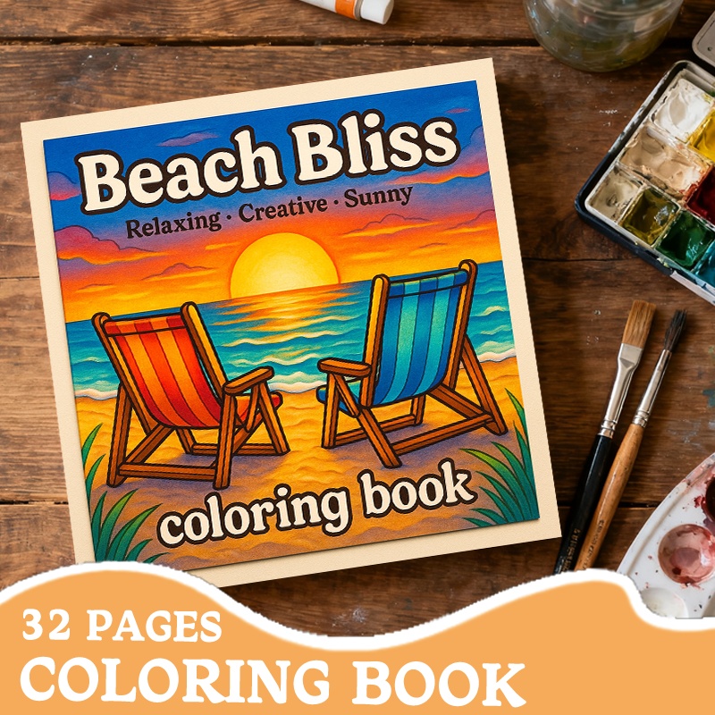 TEMU A Coloring Book For Adults Featuring Red And Chairs, A Sunset, And T Designs. A And Soothing Gift For Stress Relief, Perfect For Mindfulness,