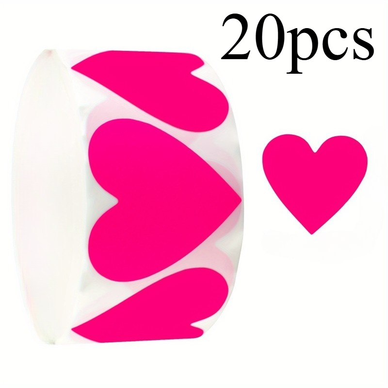 TEMU Pegatinas de Magenta Fluorescente, Etiquetas Adhesivas Fluorescentes con Forma de , Pegatinas Decorativas para de Sobres de Regalo de Boda