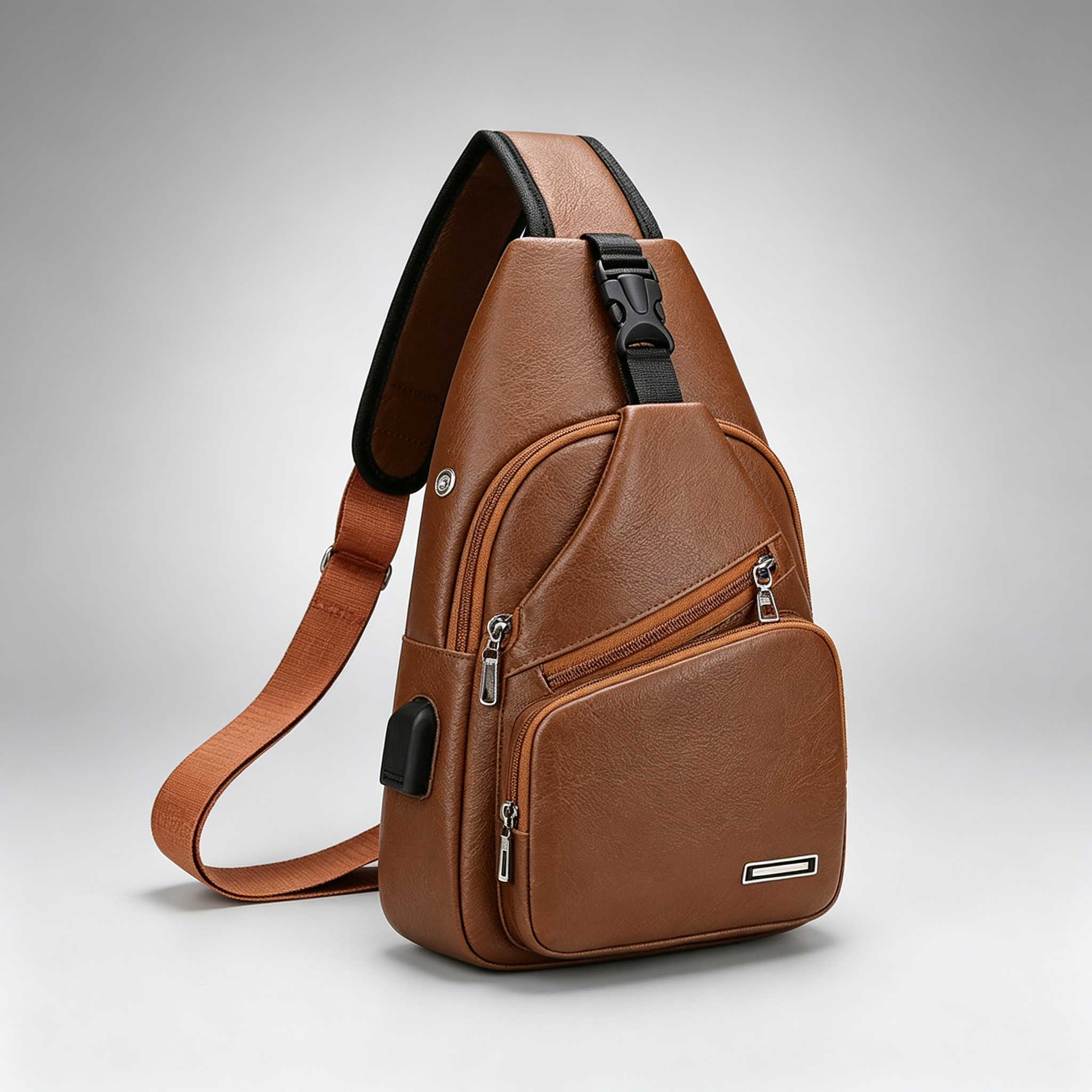 Sac Bandoulière Homme Rétro — Multi-Compartiments Cuir Sac de poitrine rétro décontracté multifonctionnel pour homme, grande capacité et plusieurs compartiments, convient pour les trajets quotidiens et les voyages, fermeture à glissière, design aux couleurs contrastées, sac bandoulière, sac de loisirs en plein air, choix idéal pour un cadeau