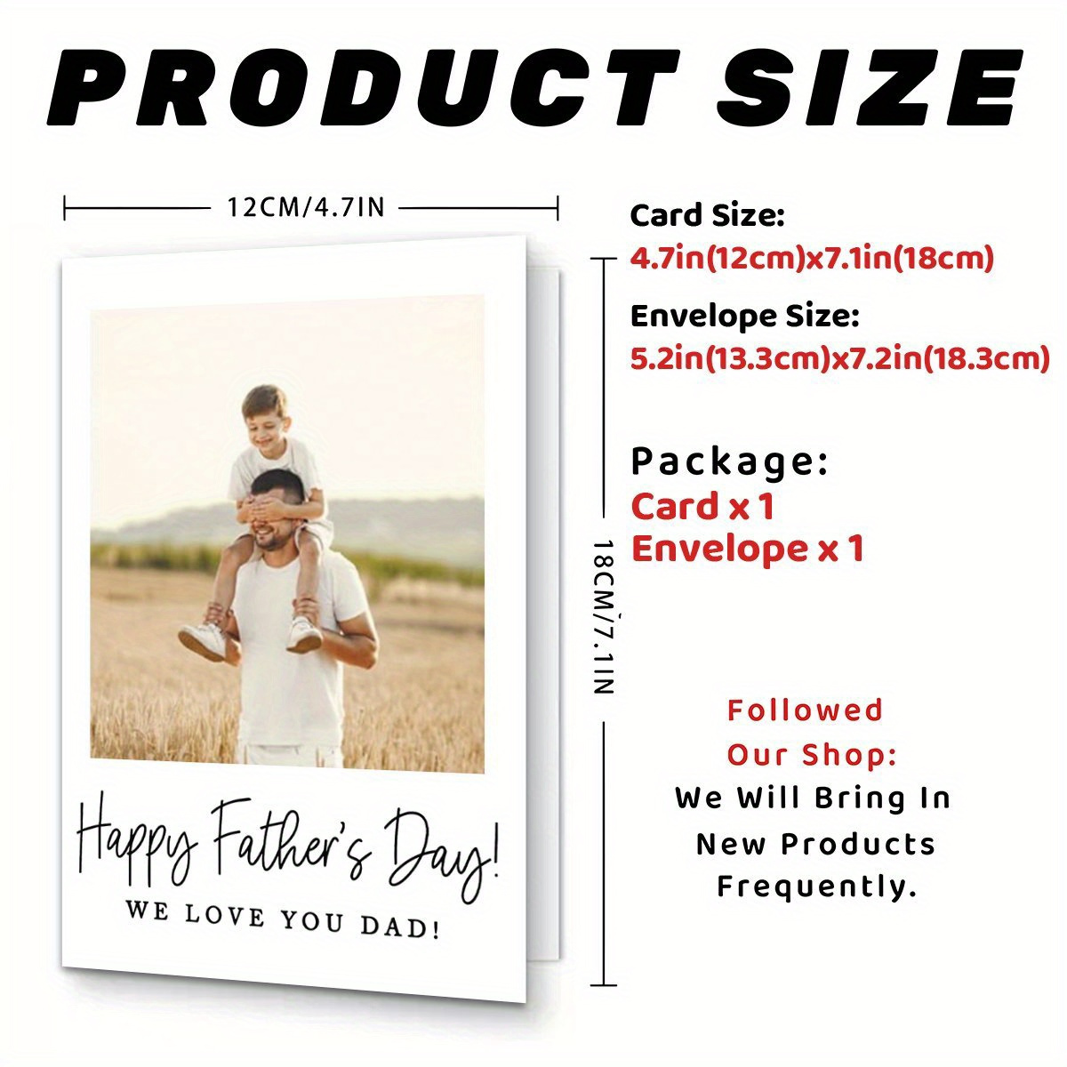 TEMU Custom Photo Father's Day , Personalized You For Dad, Funny Father's Day Greeting Envelope, & Stationery, 4x6