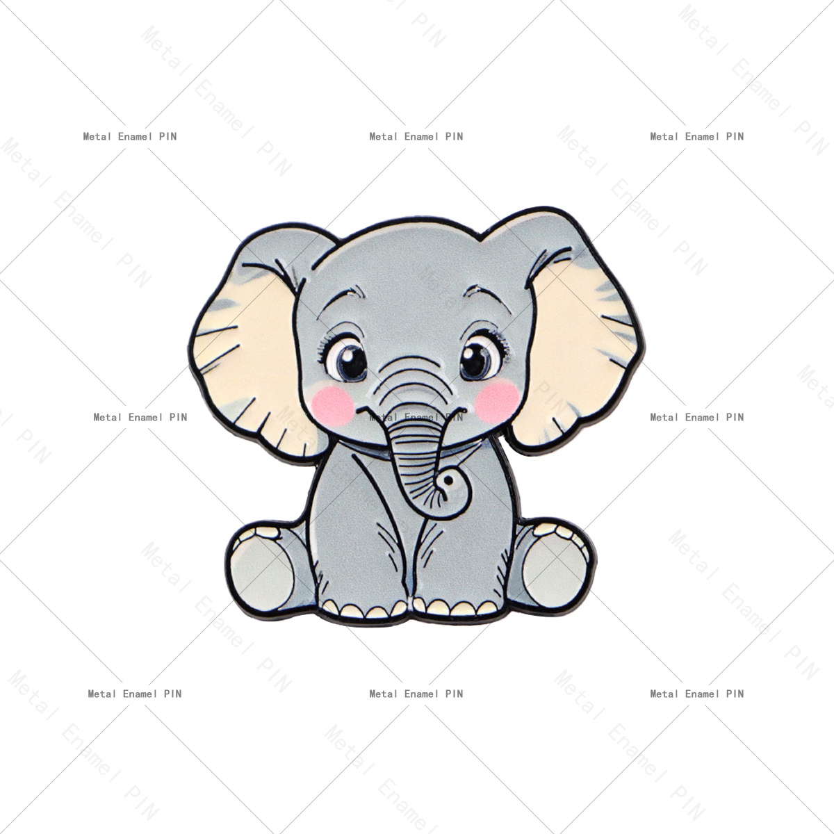 TEMU 1pc Cute Elephant Enamel Pin, Kawaii Cartoon Animal Brooch, Hard Enamel Lapel Badge For Backpacks Jackets, Jewelry Gift For Friend